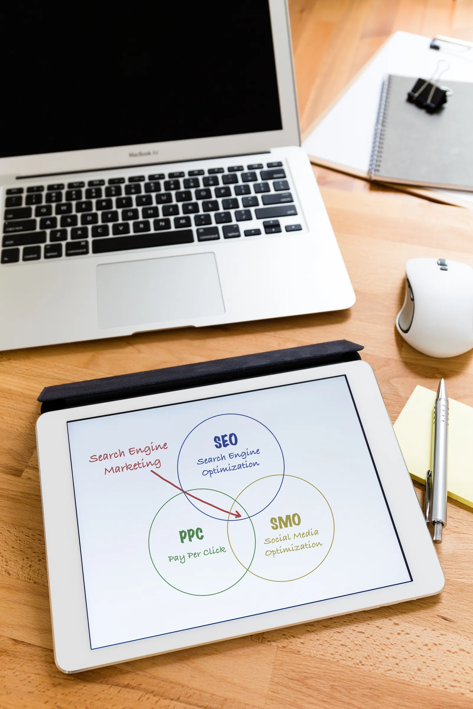 business working desk with tablet showing search e 2023 11 27 05 34 25 utc result.webp